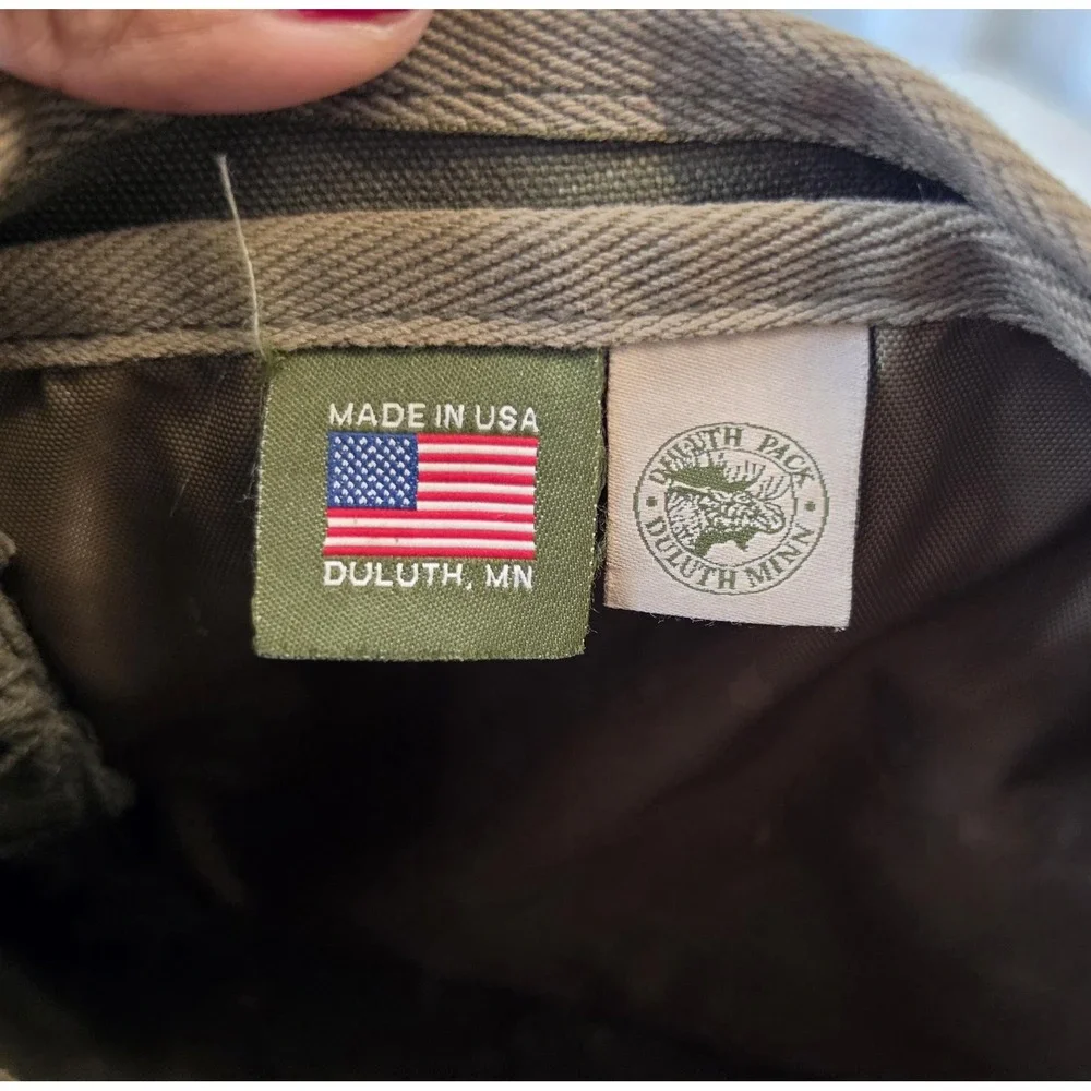 Duluth Pack Messenger Bag Mens Medium Green Canvas Leather Crossbody Shoulder